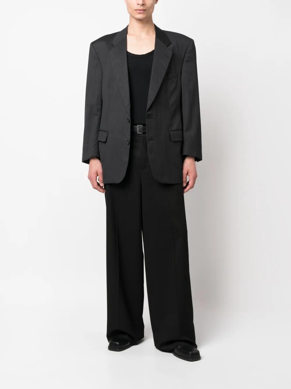 Saint Laurent Pre-Owned 1990s pre-owned blazer met enkele rij knopen - Grijs