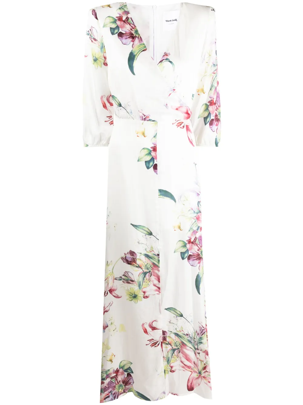 Black Coral floral-print wraparound maxi dress