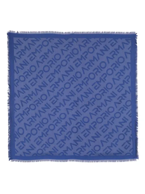 frayed logo-lettering scarf