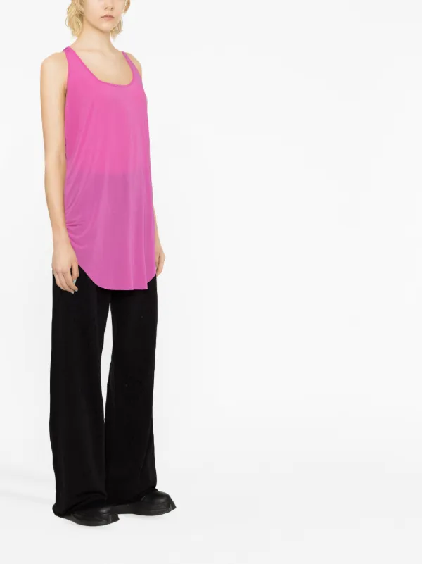 Rick owens ノースリーブ タンクトップ ピンク Rick Owens raw-cut Asymmetric Tank Top | Pink | FARFETCH