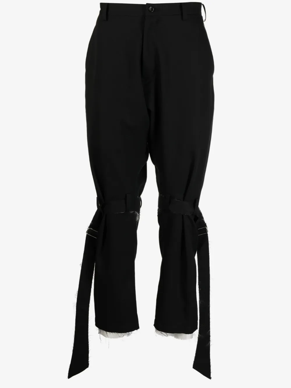 sulvam frayed-detailed wool trousers | Black | Image 1