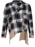 sulvam asymmetric plaid-check blazer - Blue