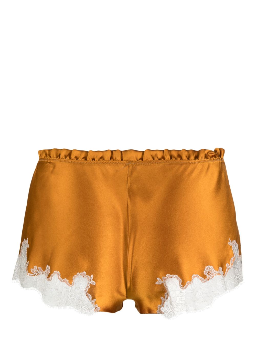 Carine Gilson lace-detail silk briefs - Oranje