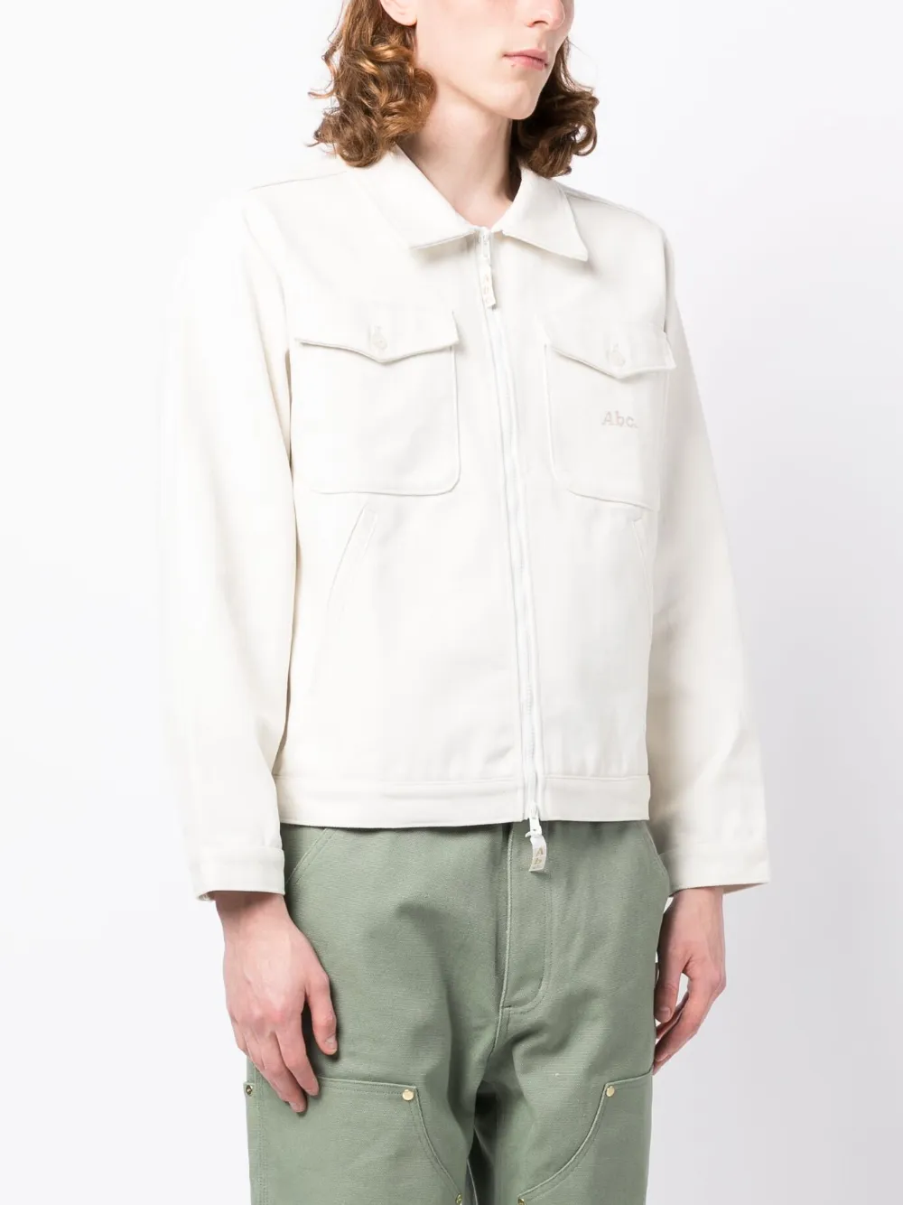  Advisory Board Crystals Abc. 123. Harrington Shirt Jacket - White 