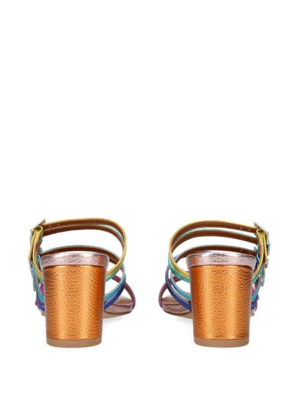 Kurt Geiger London Crystal Buckle Metallic Rainbow Belt