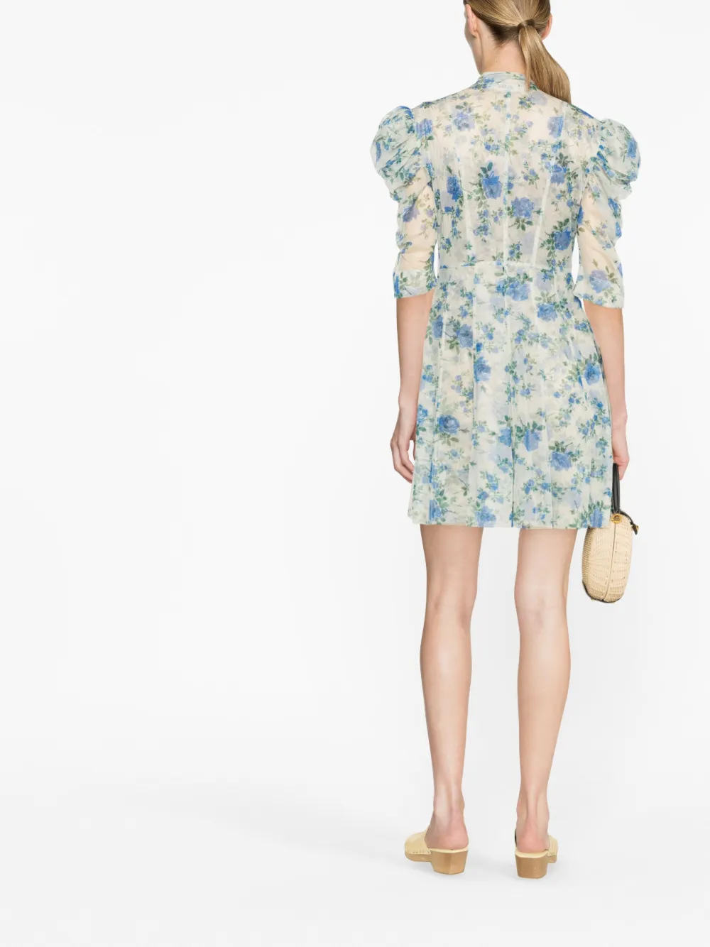 Philosophy Di Lorenzo Serafini Minidress In Tulle With Floral Print In Multi