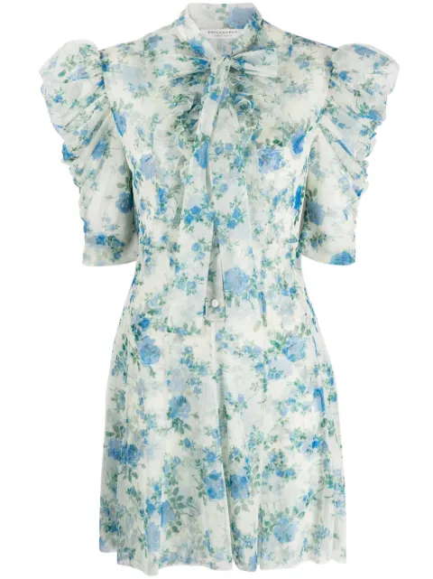 Philosophy Di Lorenzo Serafini semi-sheer floral-print dress