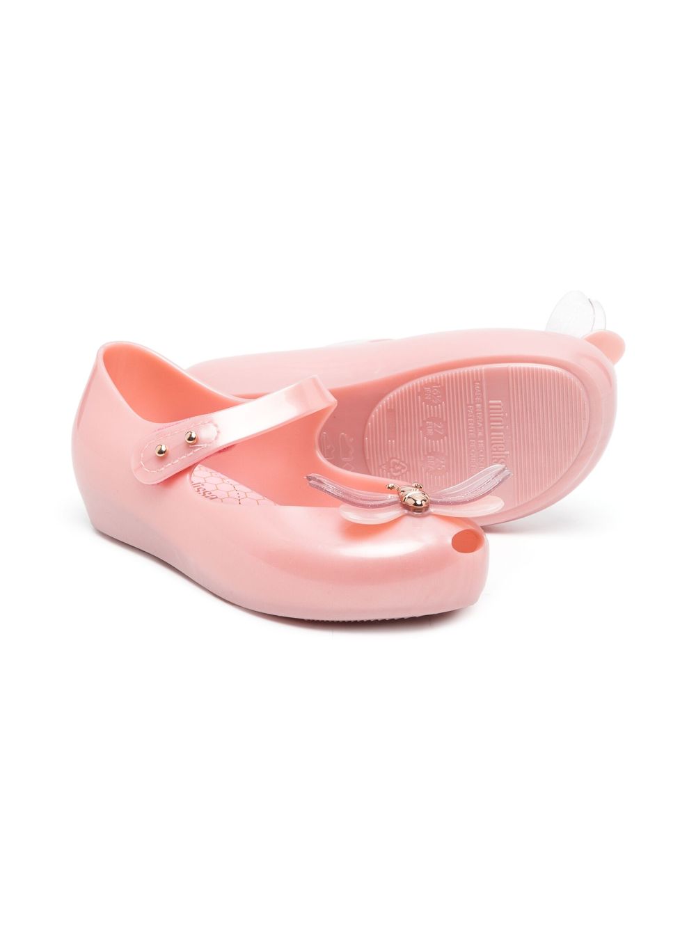 Mini Melissa appliqué-detail round-toe ballerinas - Roze