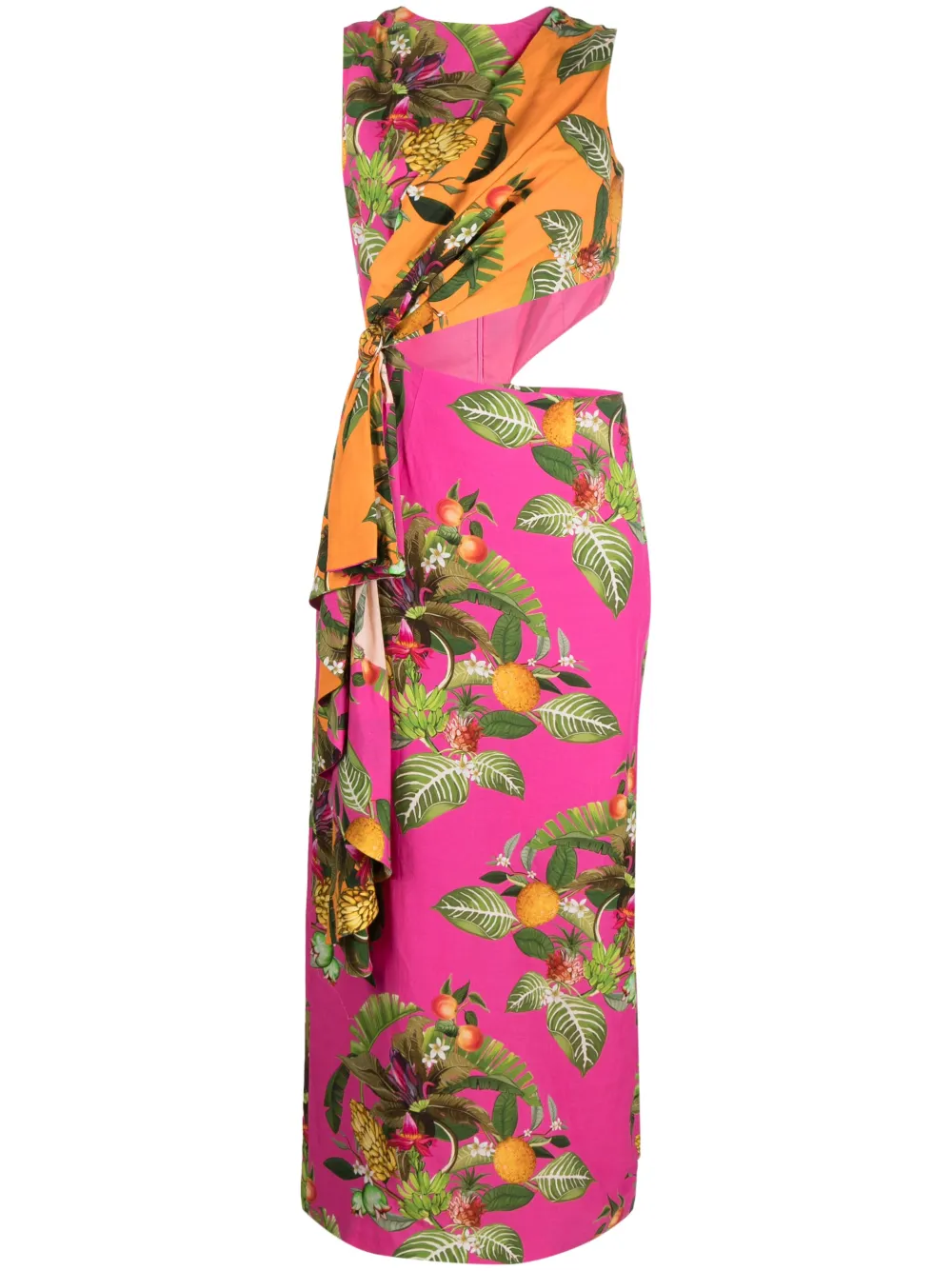 Borgo De Nor Graphic-print Sleeveless Dress In Calypso Pink