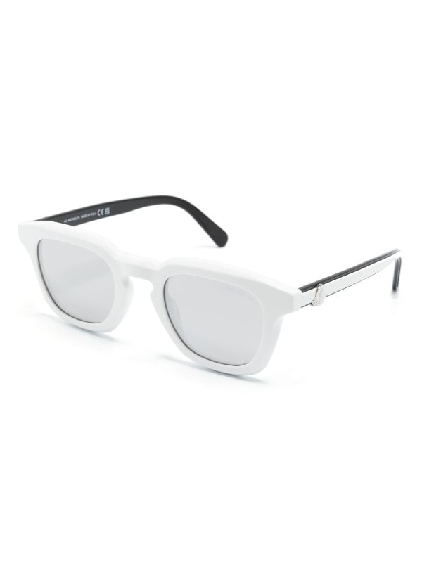 Moncler Eyewear logo-plaque round-frame Sunglasses - White