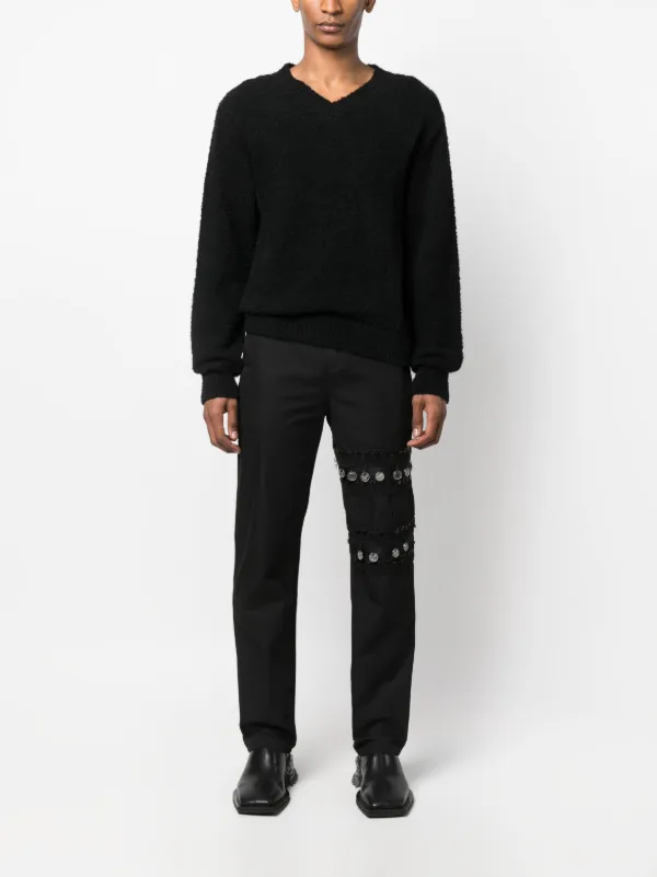 Youths In Balaclava coin-detail straight-leg Jeans | Black 