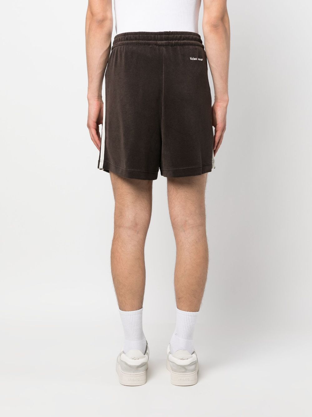 Shop Adidas Originals Fleece-texture Track Shorts In Brown