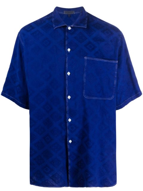 Gianfranco Ferré Pre-Owned 1990s patterned-jacquard short-sleeved shirt