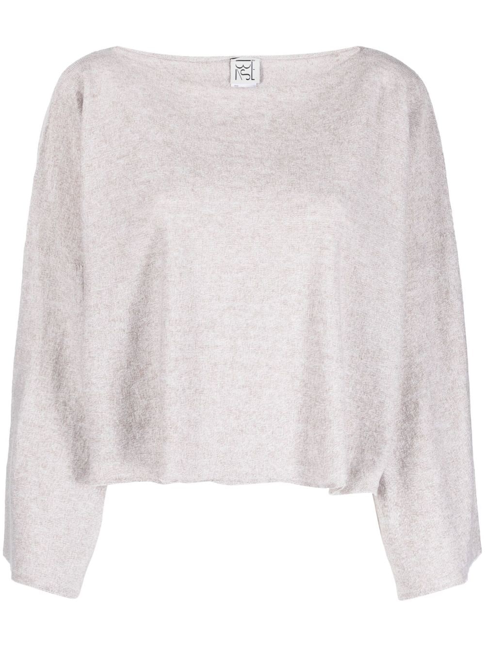 Baserange Boat-neck Cropped Knitted Top In Neutrals