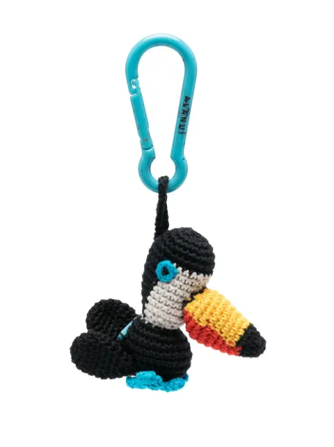 Alanui toucan crochet keychain