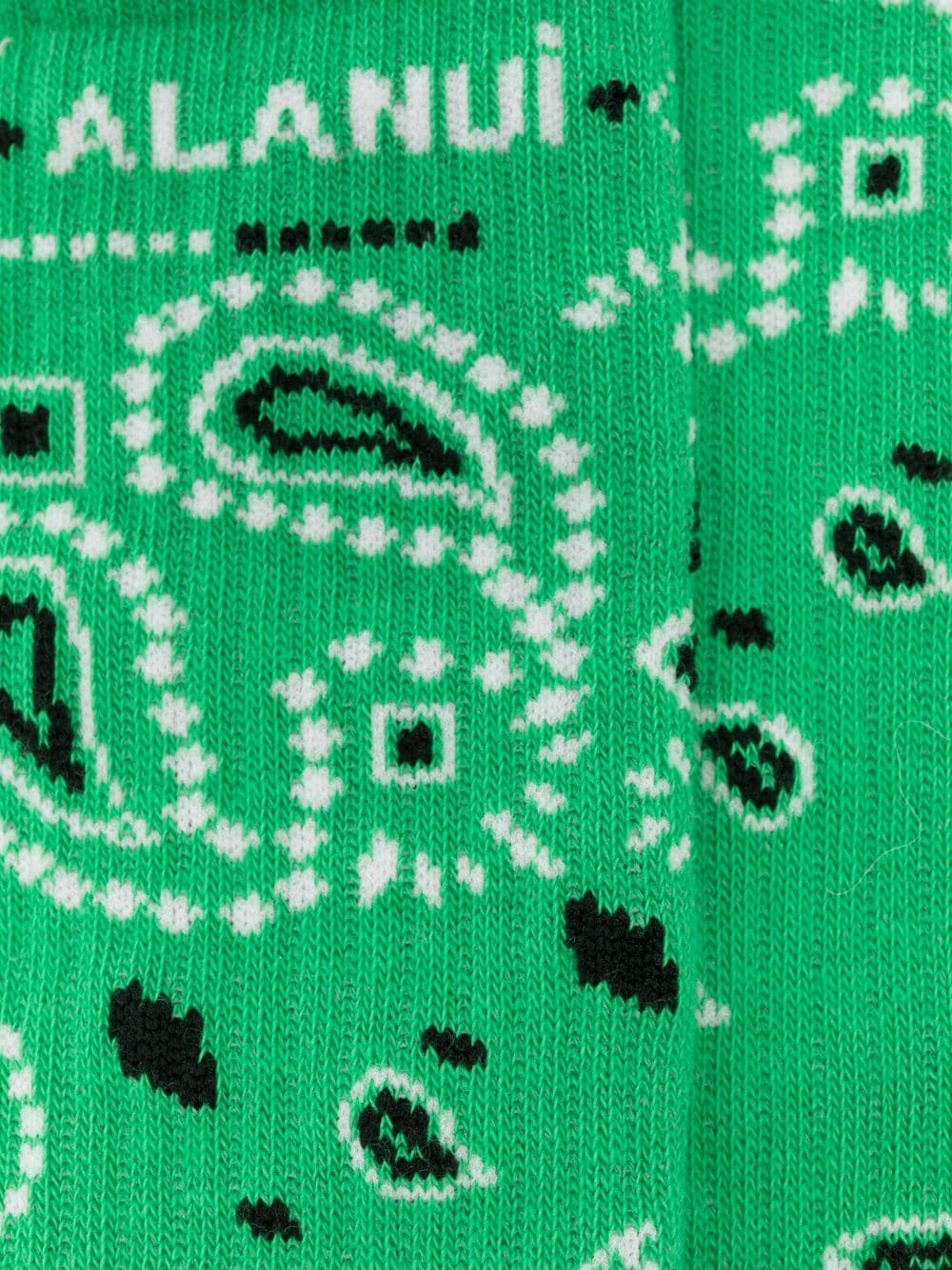 Shop Alanui Bandana Jacquard-knit Socks In Green