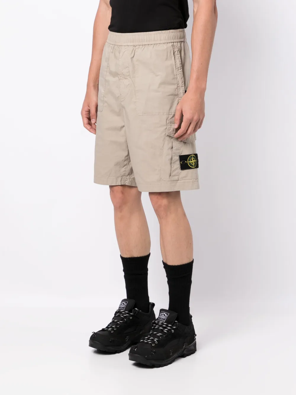 stone island badge shorts