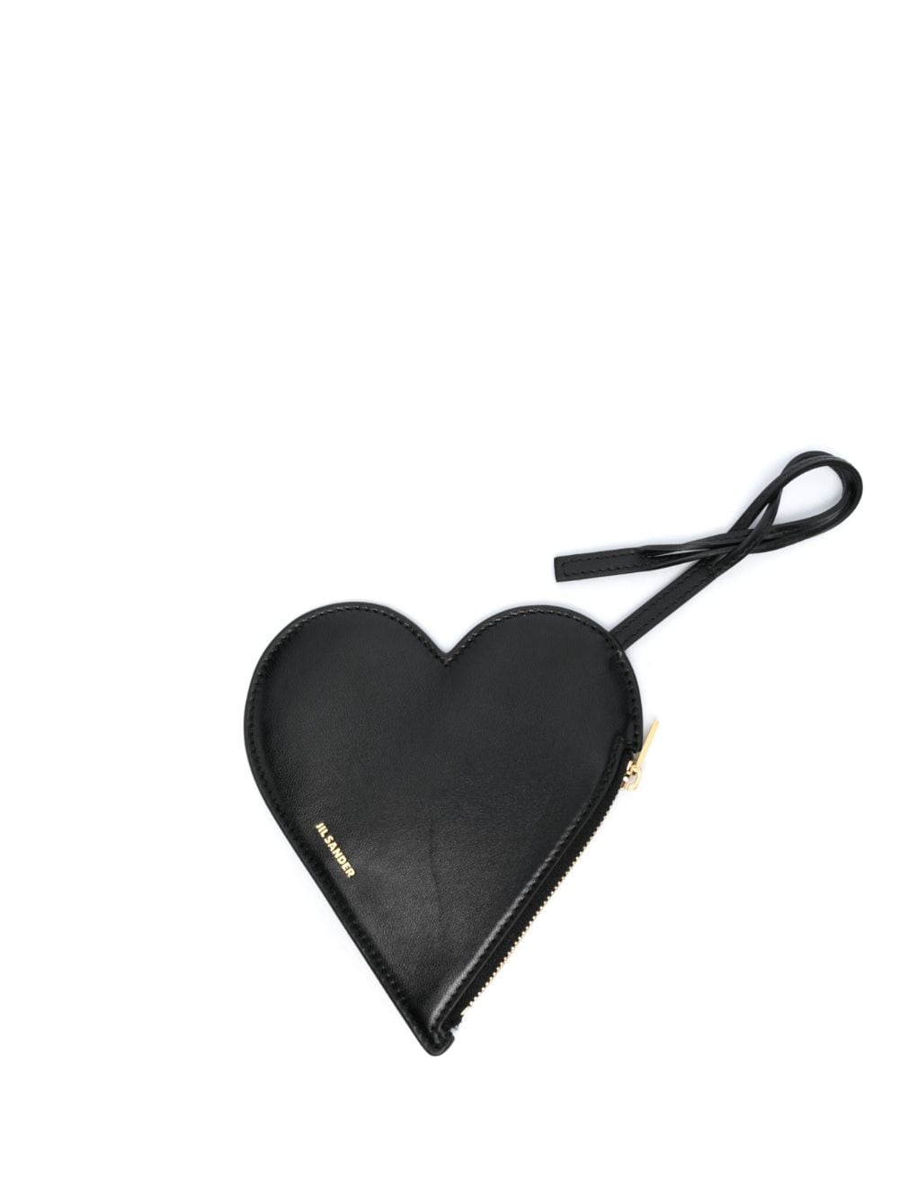 Jil Sander Logo-lettering Heart-shape Wallet In Black