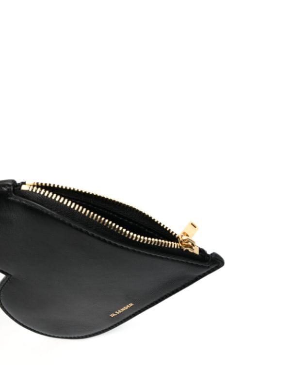 Heart Shaped Leather Coin Purse in Black - Jil Sander