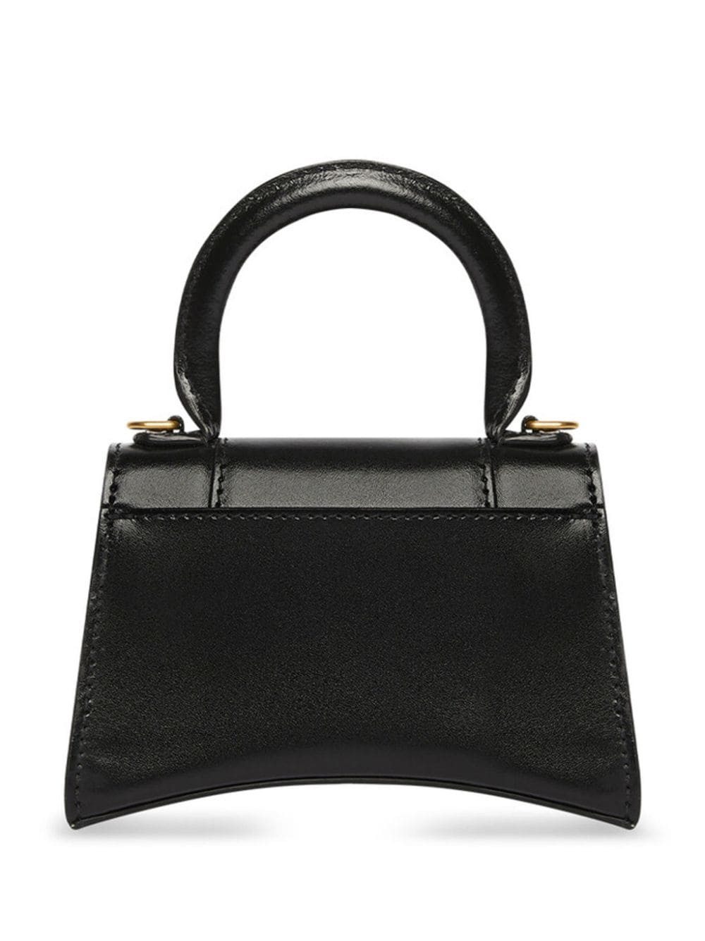 Shop Balenciaga Mini Hourglass Leather Crossbody Bag In Black