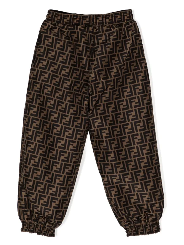 Fendi Kids FF-logo Print Track Pants | Brown | FARFETCH
