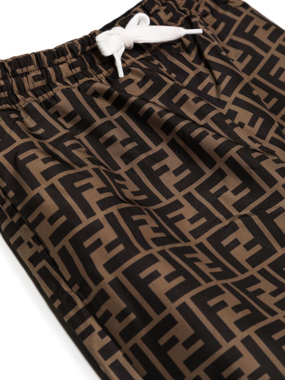 Shop Fendi Ff-logo Print Track Pants In Brown