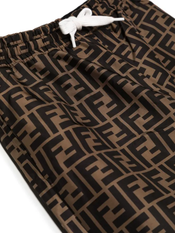 Fendi Kids FF-logo Print Track Pants | Brown | FARFETCH