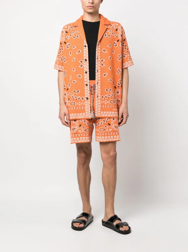 Alanui Bandana Print short-sleeve Shirt Orange FARFETCH JO