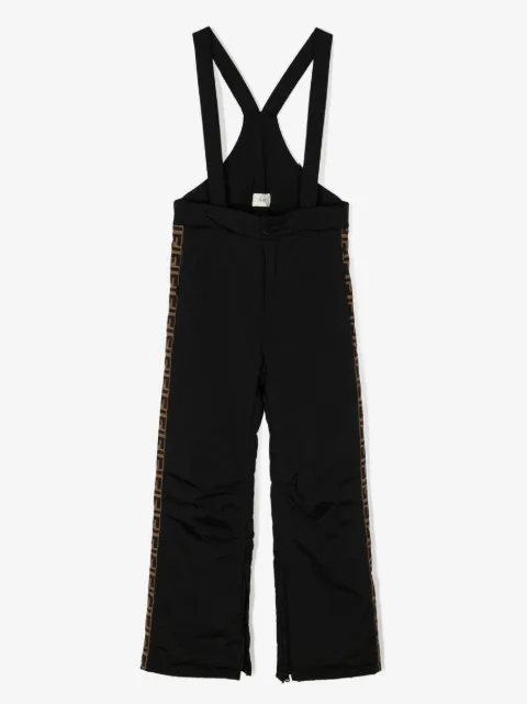 Fendi Kids FF-logo print dungarees
