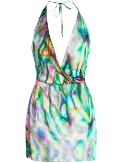 David Koma vestido corto con estampado abstracto