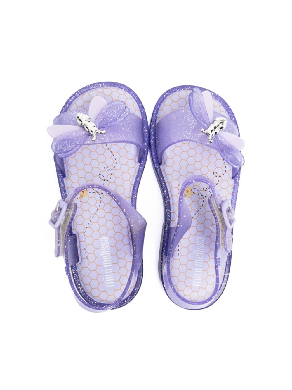 Shop Mini Melissa Appliqué-detail Open-toe Sandals In Purple
