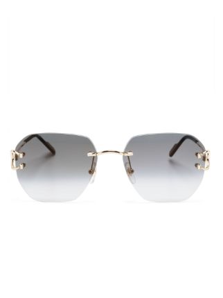 Cartier Eyewear Signature C Rimless Sunglasses Farfetch