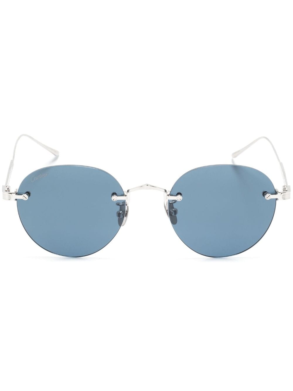 Cartier Round-frame Tinted Sunglasses In Silber