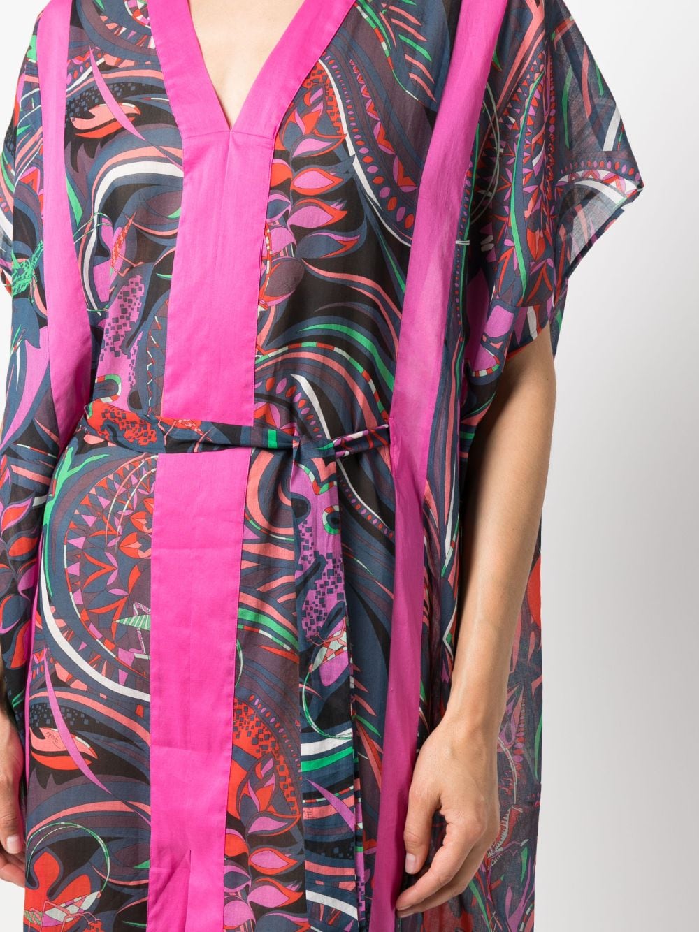 Shop Pucci Printed Kaftan Dress In Pink