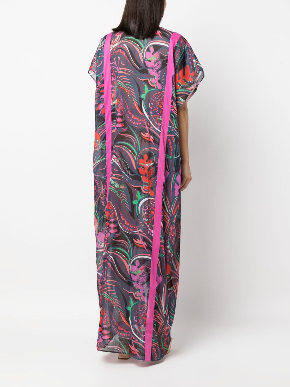 Shop Pucci Printed Kaftan Dress In Pink