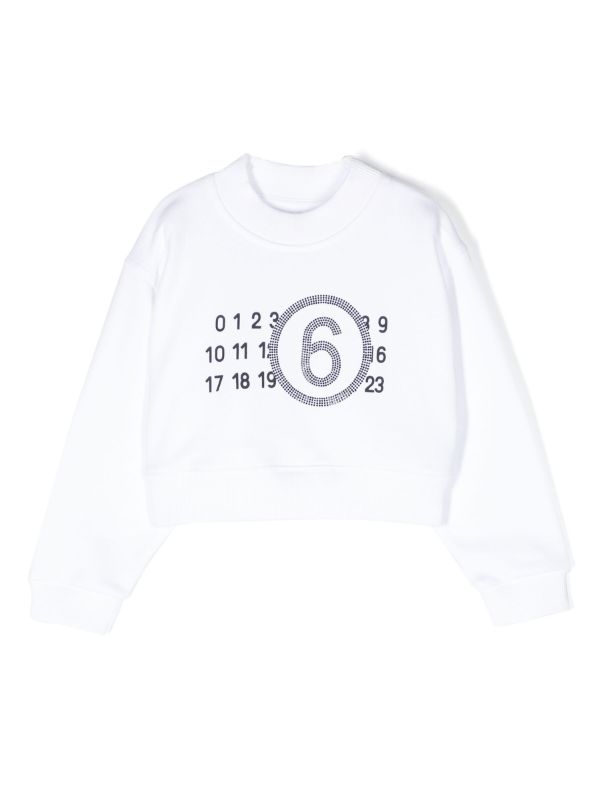 MM6 Maison Margiela Kids numbers-print Cotton Sweatshirt - Farfetch