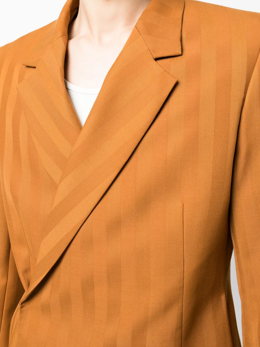 Egonlab Egonic Striped Double-breasted Blazer In Brown