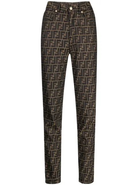 Fendi Pre-Owned 1990-2000s Zucca skinny-cut trousers