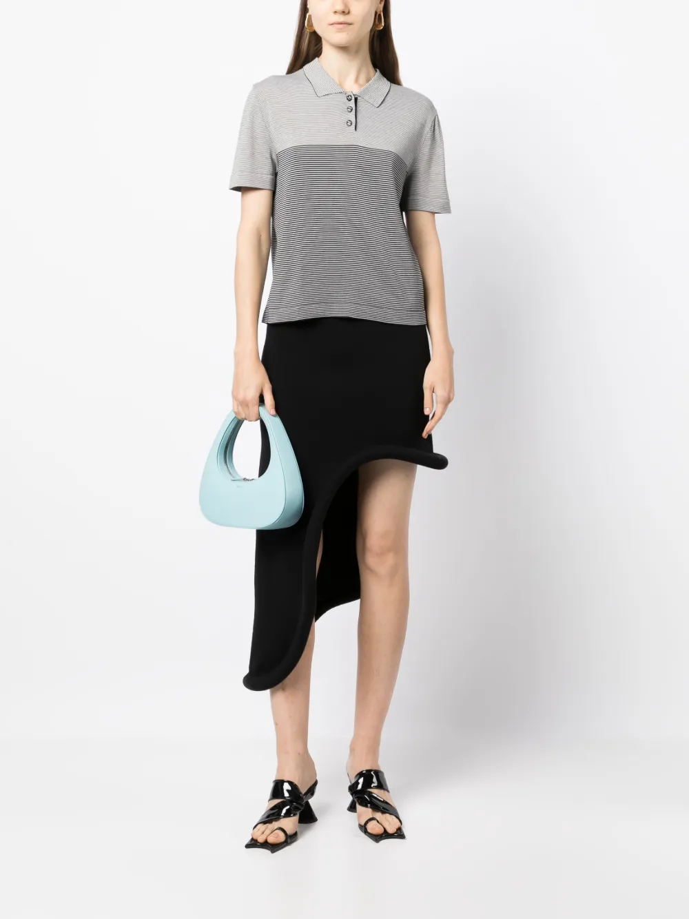 CHANEL Pre-Owned 1993 gestreept poloshirt - Zwart