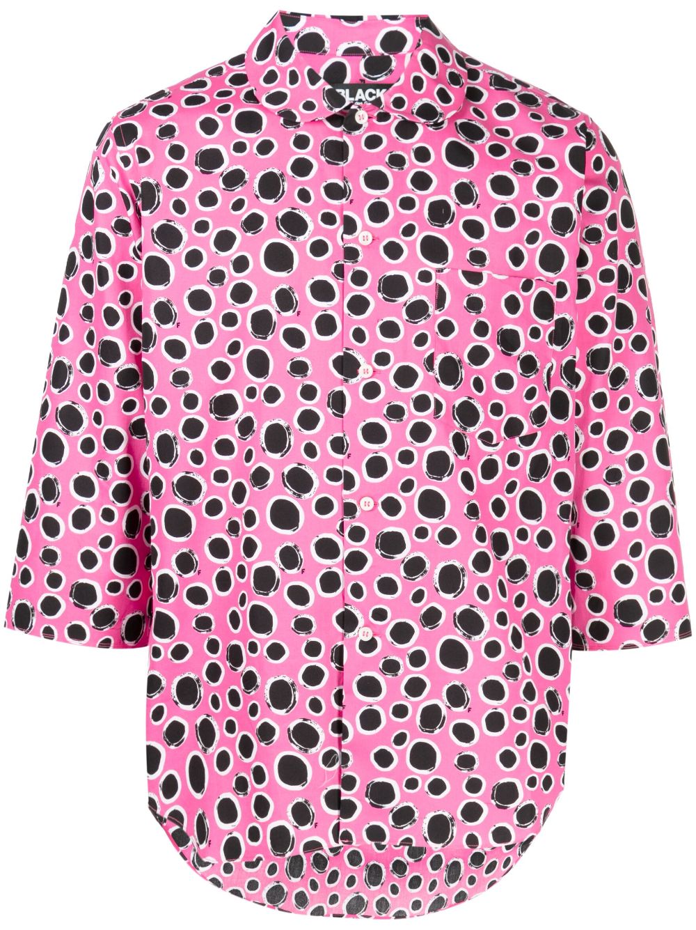 Black Comme Des Garçons Leopard-print Cotton Shirt In Pink