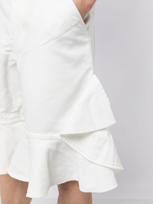 Knee length on sale ruffle white skirt