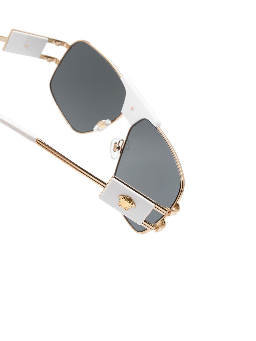 Shop Versace Pilot-frame Tinted Sunglasses In Gold