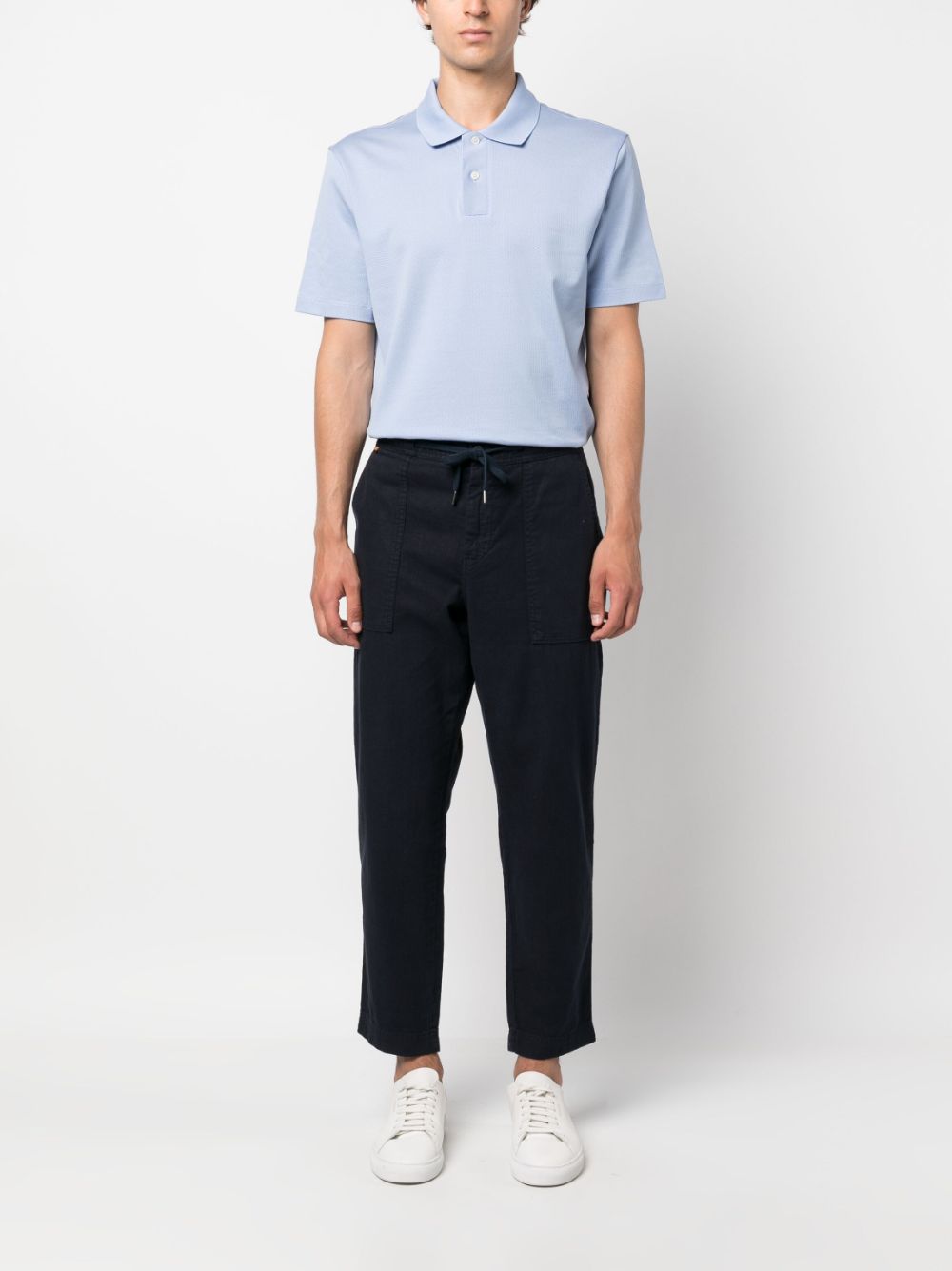 BOSS short-sleeved mesh polo shirt - Blauw