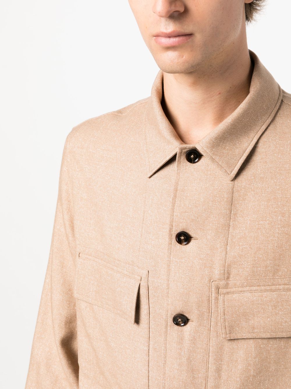 Shop Zegna Long-sleeve Cashmere Jacket In Brown