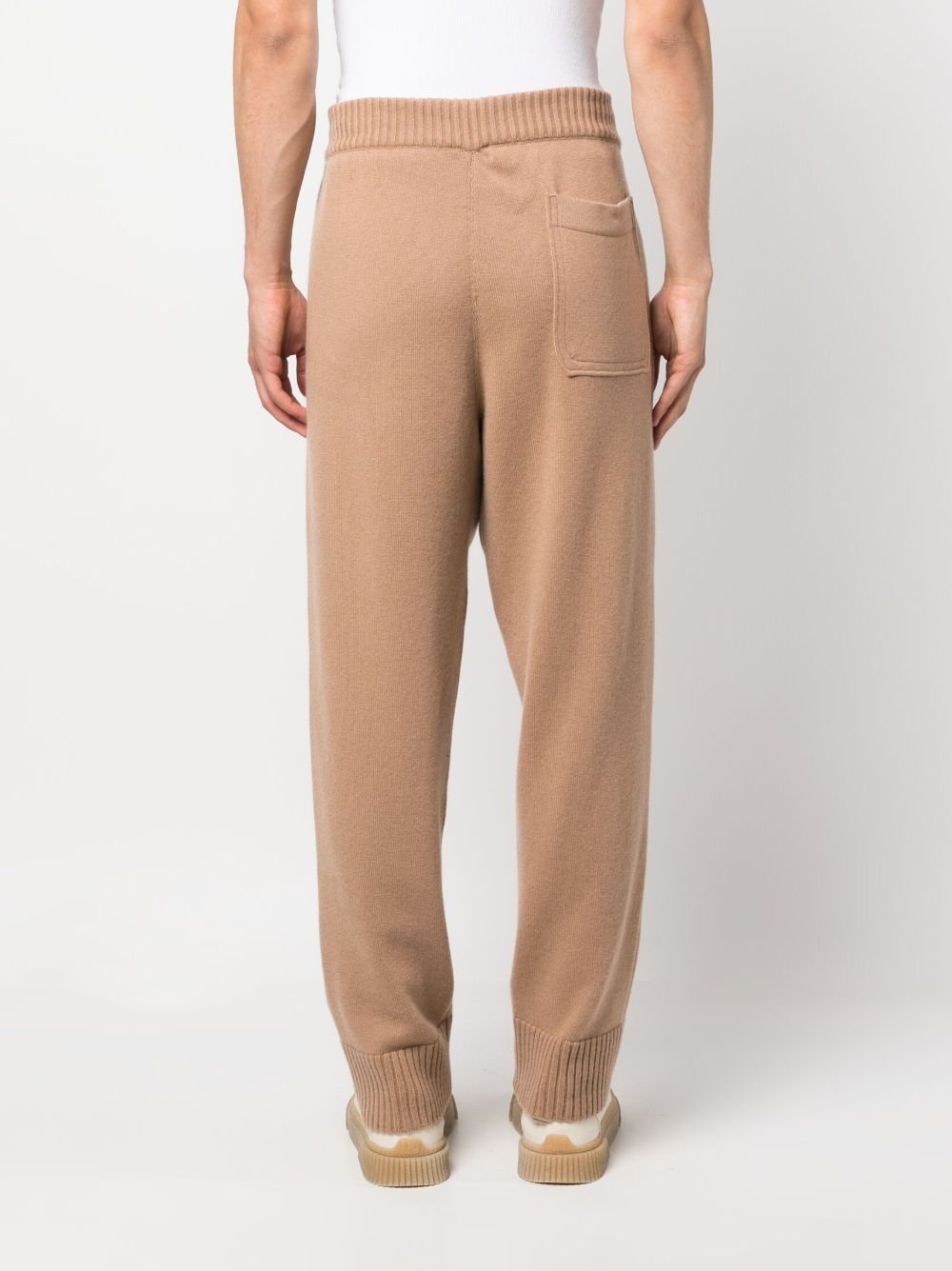 Shop Zegna Straight-leg Fine-knit Trousers In Brown