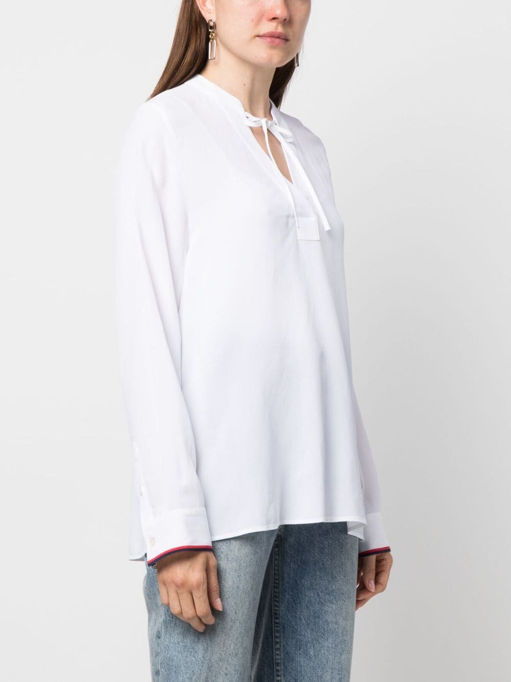 Shop Tommy Hilfiger Long-sleeve Blouse In White