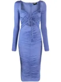 Versace ruched cut-out dress - Blue