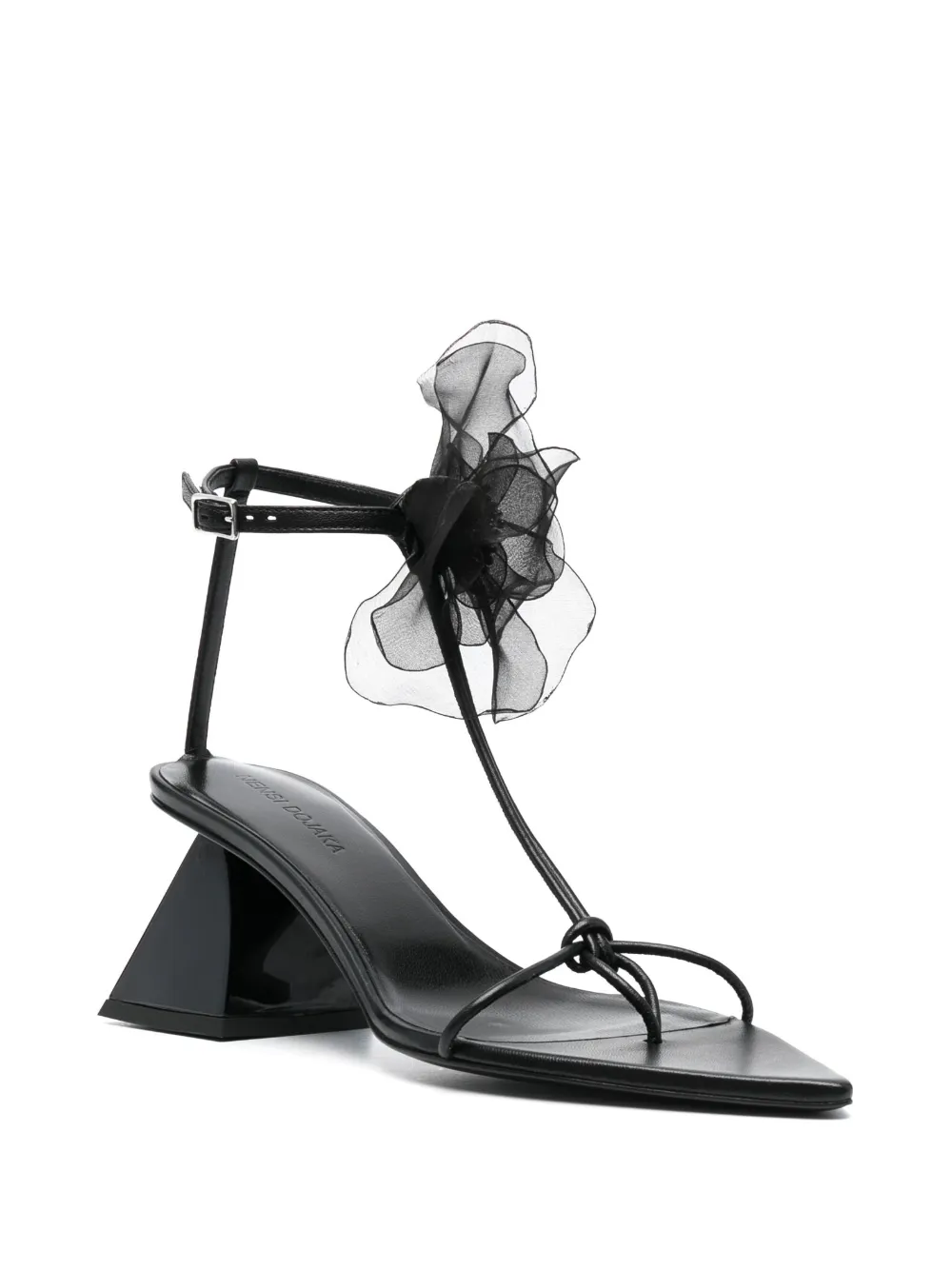 Nensi Dojaka Sandalen met bloemdetail - Zwart