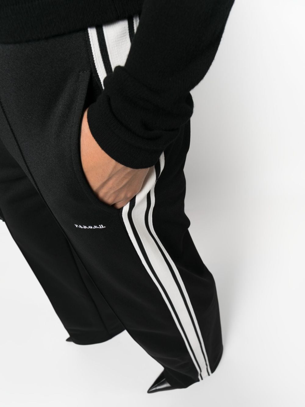 Shop P.a.r.o.s.h Logo-embroidered Drawstring Track Pants In Black