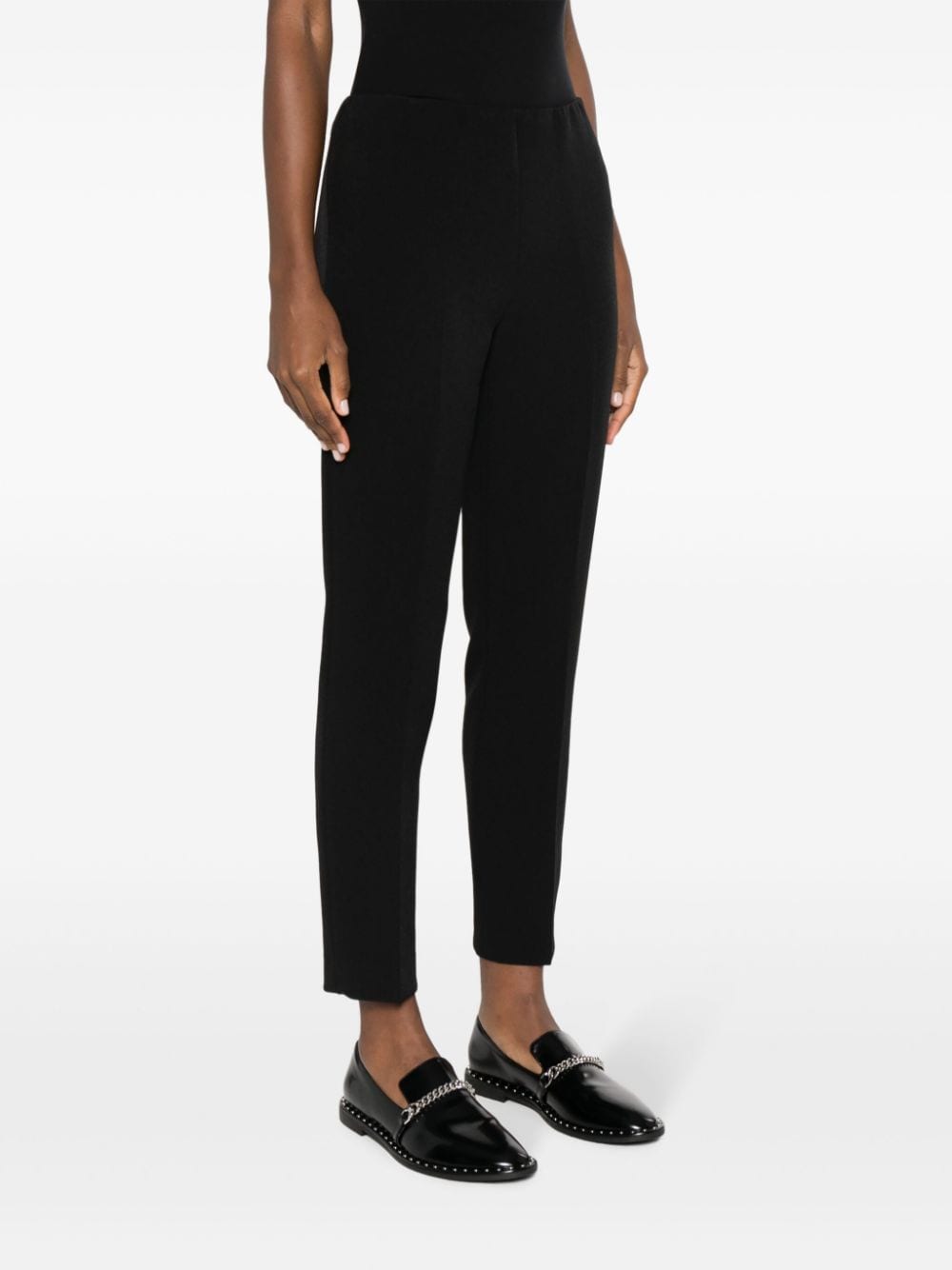 Shop P.a.r.o.s.h Cropped Tailored Trousers In Black
